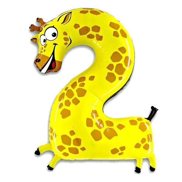 Lustiger Zahlenballon – Zahl 2 Giraffe