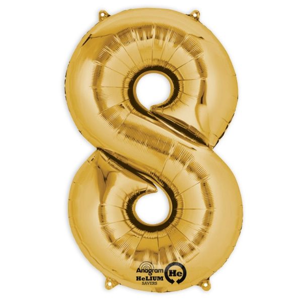 Folienballon Zahl "8" - Gold