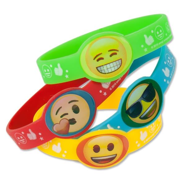 Armbänder Emoji, 4er, Silikon