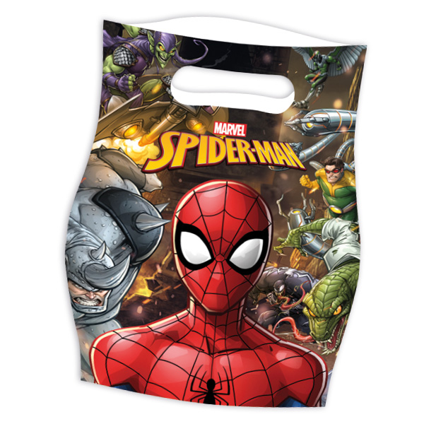 Tüten Spiderman 6er, Folie, 16cm×23cm