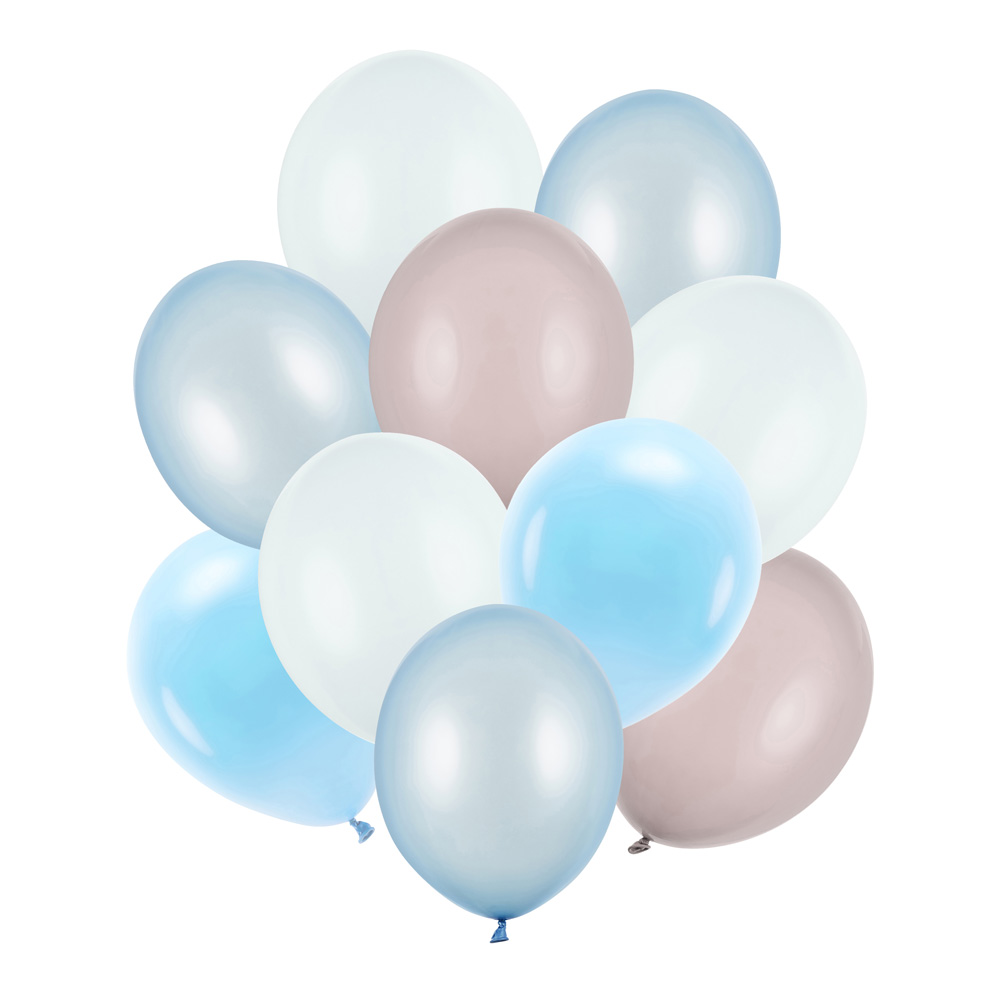 Latexballons in verschiedenen Blautönen, 10er Pack, Ø 30cm
