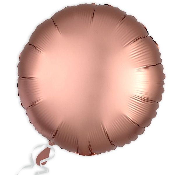 Folieballon rund Satin Luxe Rose-Kupfer, 34 cm