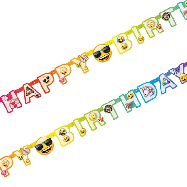Buchstabenkette, Emoji, Happy Birthday, 1,82m