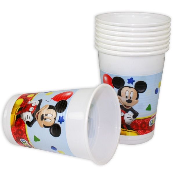 Mickey Maus Plastikbecher, 8er, Kunststoff, 200ml