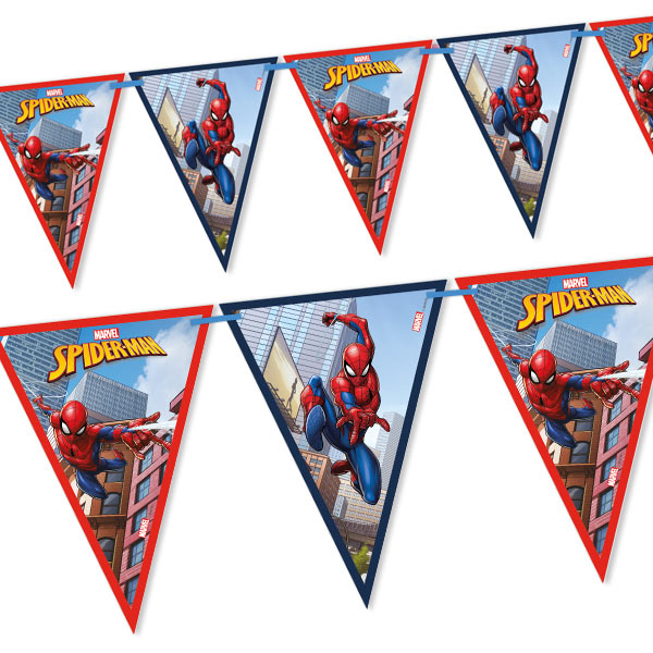 Spiderman Crime Fighters Wimpelkette, 2,3m, Superhelden Raumdeko
