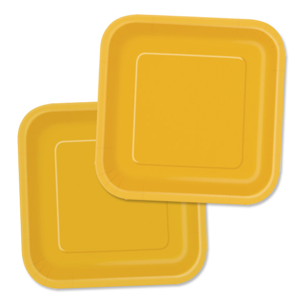Teller quadratisch gelb 16er, 17,8 cm