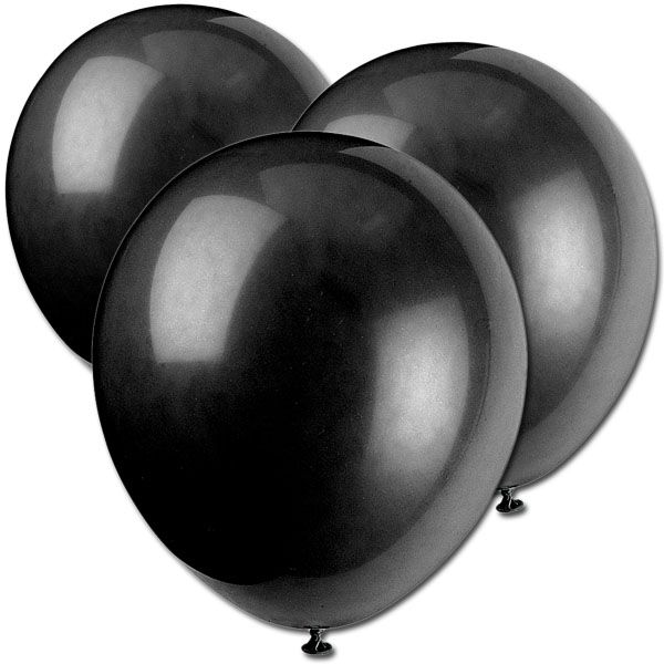 Latexballons schwarz 10er Pack, 30 cm
