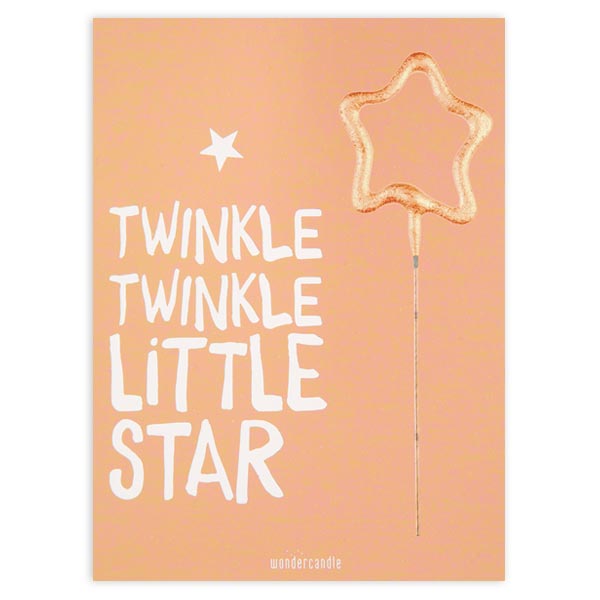 Glückwunschkarte mit Wunderkerze, Twinkle Twinkle, 11,5cm x 8,5cm