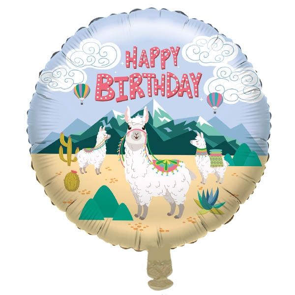 Folienballon,Lama, Happy birthday,1Stk