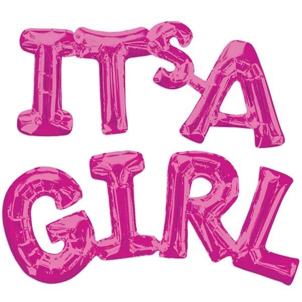 Folienballon Set "IT'S A GIRL", pink