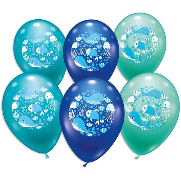 Ballons,Unterwasserwelt,6er