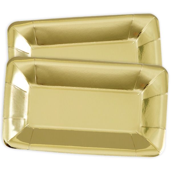 Servierteller, metallic Gold, 8er, 22,8 cm x 12,7 cm