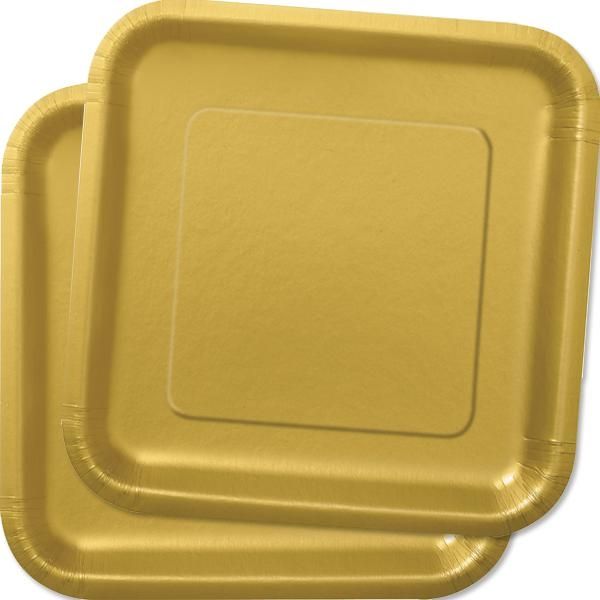 Teller quadratisch golden 14er, 22,9 cm