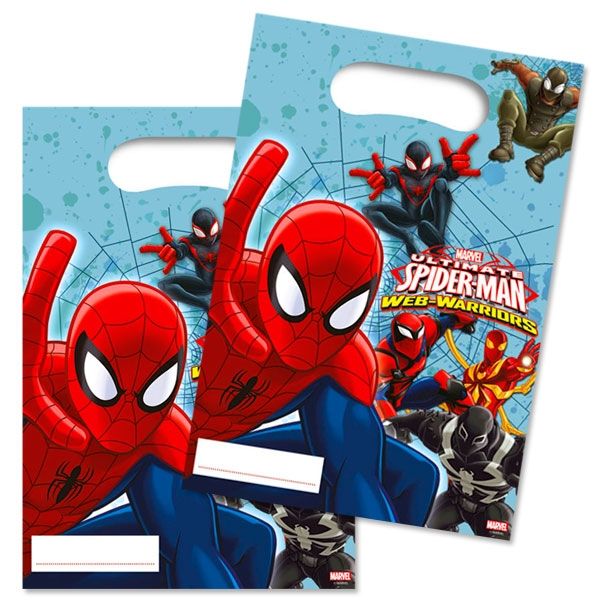 Tüten Spiderman 6er,Folie,16,5×23cm