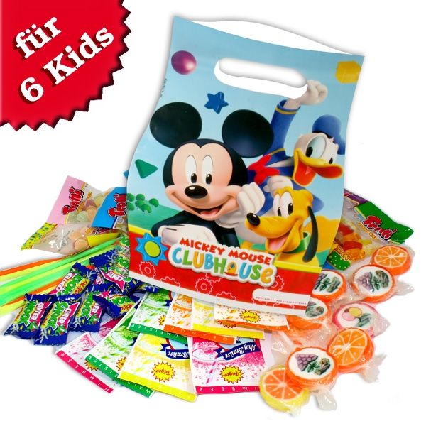 Mitgebseltüte Mickey Maus, 6er + Süßigkeiten-Set