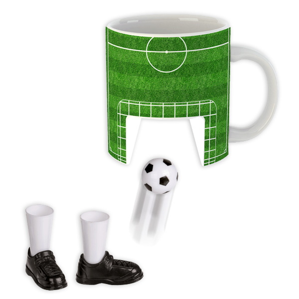 Kaffeetasse, Fußball, inkl. Ball & 2 Fußballschuhen