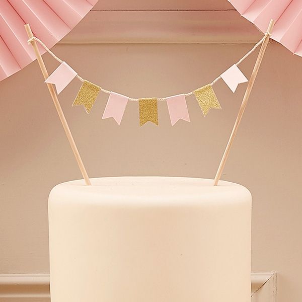 Kuchen-Banner, rosa und gold