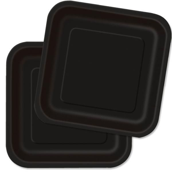 Teller quadratisch schwarz 16er, 17,8 cm
